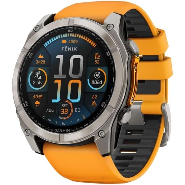 Garmin Fenix 8 — 51 мм AMOLED Sapphire Titanium Spark Orange / Graphite